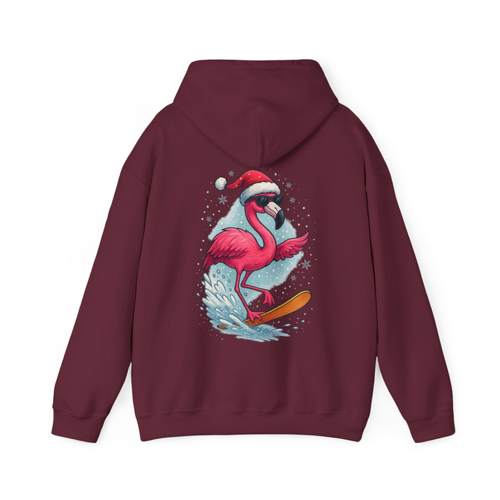 Christmas Flamingo Surf Shirt, Santa Flamingo Sunglasses Tee Hoodie S-5XL