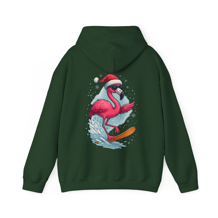 Christmas Flamingo Surf Shirt, Santa Flamingo Sunglasses Tee Hoodie S-5XL