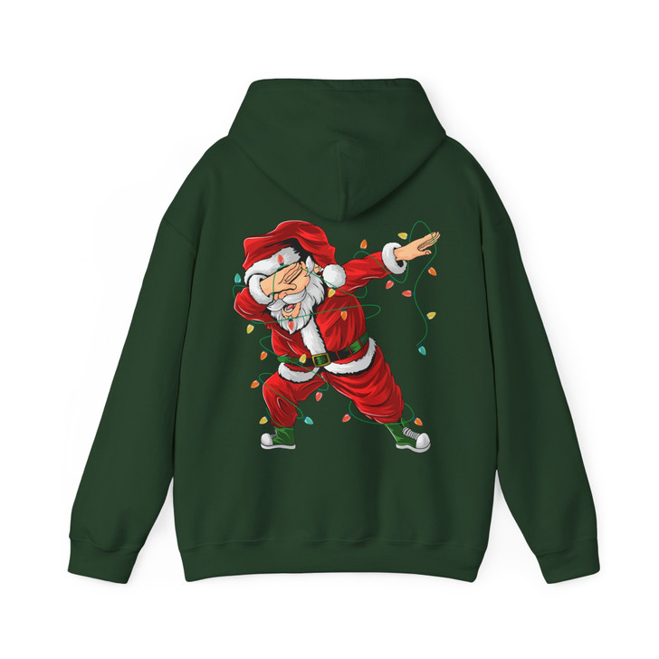Dabbing Santa Christmas Shirt, Funny Santa Lights Xmas Graphic Hoodie S-5XL