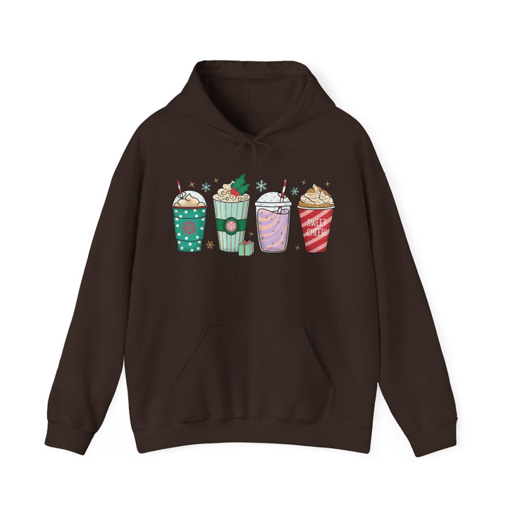 Christmas Coffee Shirt, Sweet Cheer Holiday Drinks Cozy Winter Hoodie S-5XL