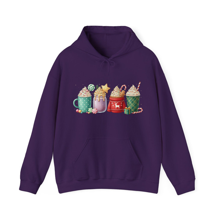 Christmas Coffee Mugs Shirt, Festive Holiday Drinks Cocoa Hoodie S-5XL
