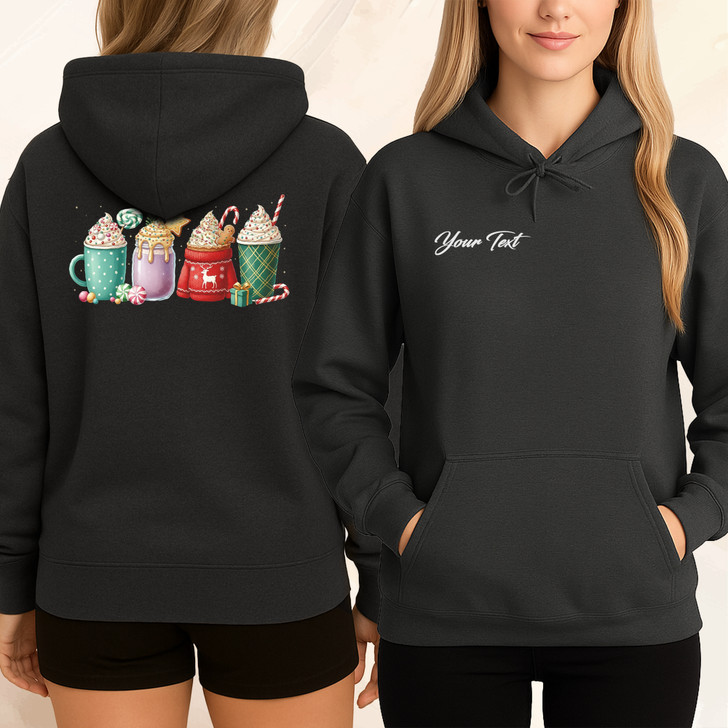 Christmas Coffee Mugs Shirt, Festive Holiday Drinks Cocoa Hoodie S-5XL