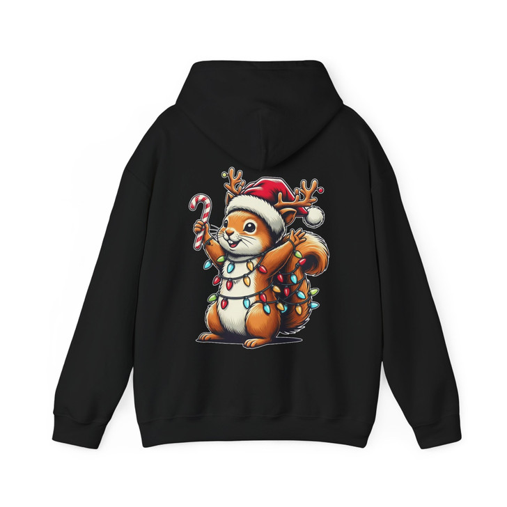 Cute Christmas Squirrel Shirt, Funny Santa Squirrel Graphic Hoodie S-5XL