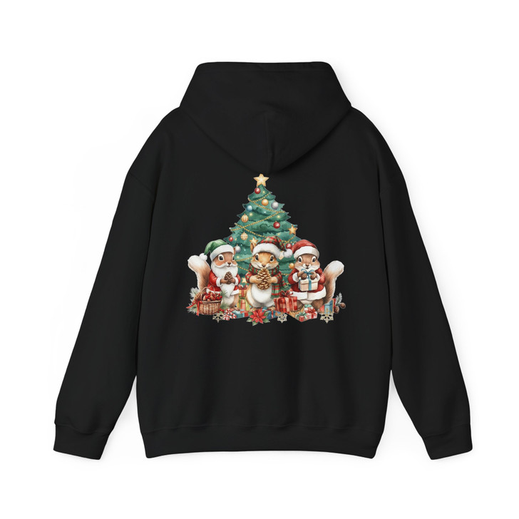 Cute Christmas Squirrel Shirt, Woodland Xmas Animals Cozy Gift Hoodie S-5XL