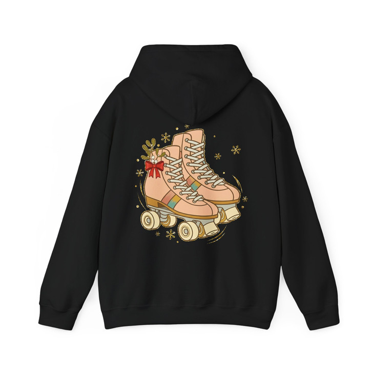 Christmas Roller Skates T-Shirt, Vintage Skating Holiday Graphic Tee, Cute Winter Aesthetic Shirt Hoodie S-5XL