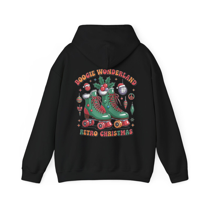 Boogie Wonderland Retro Christmas T-Shirt, Vintage Roller Skate Holiday Graphic Tee, Skating Xmas Gift Hoodie S-5XL