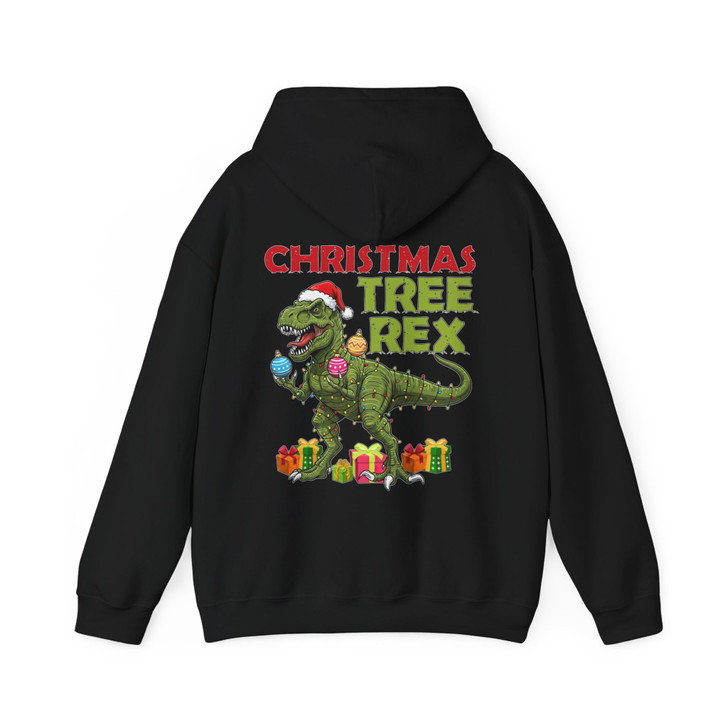 Christmas Tree Rex Dinosaur Shirt, Funny T Rex Christmas Tee, Holiday Dino Gift Hoodie S-5XL