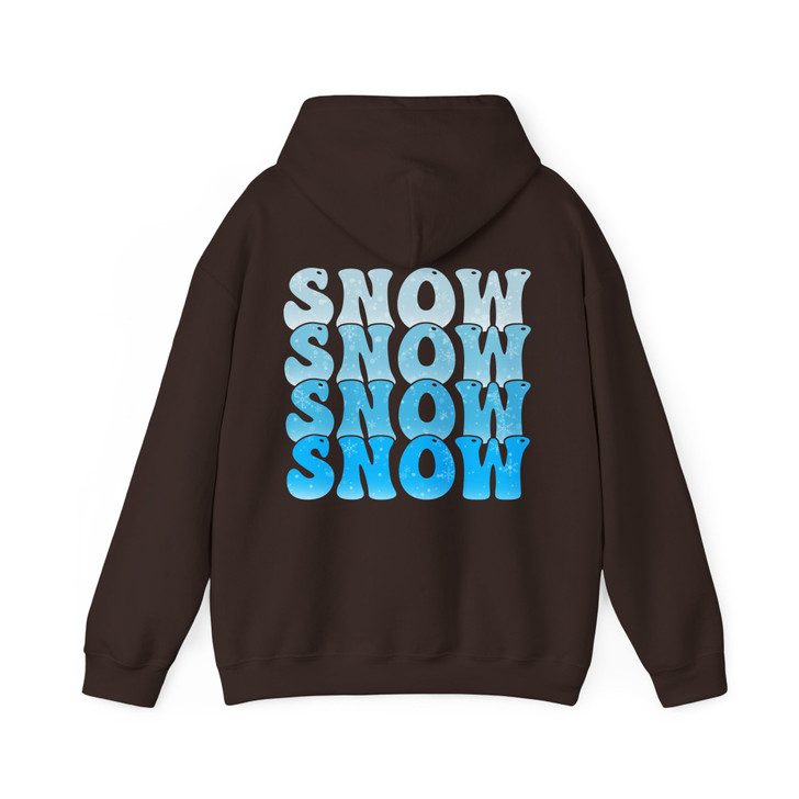 Snow Snow Snow Shirt, Winter Snow Typography Tee, Blue Snowflake Graphic Shirt, Cozy Winter Holiday Hoodie S-5XL