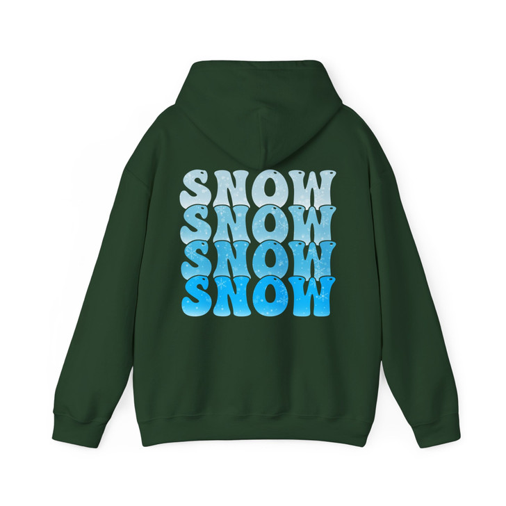 Snow Snow Snow Shirt, Winter Snow Typography Tee, Blue Snowflake Graphic Shirt, Cozy Winter Holiday Hoodie S-5XL