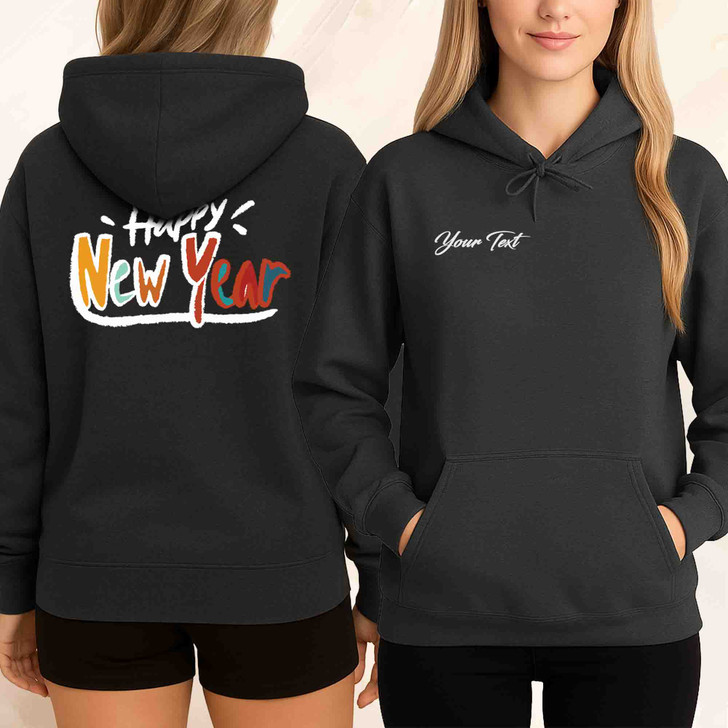 Happy New Year Shirt, Colorful New Year Typography Tee, Celebration Party Shirt, Festive Holiday Graphic Tee, New Year Gift Hoodie S-5XL