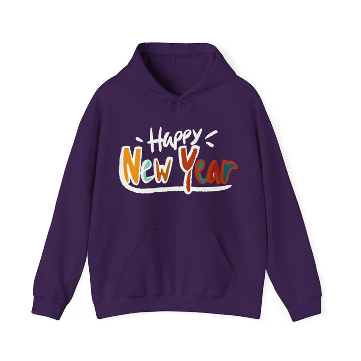 Happy New Year Shirt, Colorful New Year Typography Tee, Celebration Party Shirt, Festive Holiday Graphic Tee, New Year Gift Hoodie S-5XL