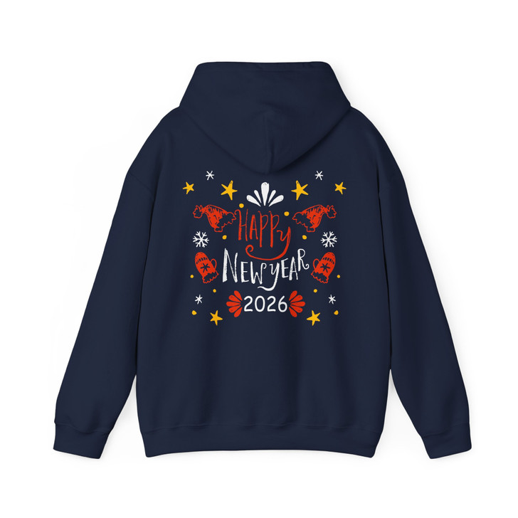 Happy New Year 2026 Shirt, Hand Drawn New Year Tee, Winter Festive Graphic Shirt, Holiday Celebration Hoodie S-5XL