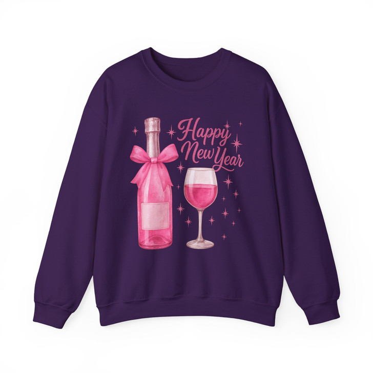 Happy New Year Wine T Shirt, Pink Champagne Graphic Tee, New Year Party Unisex Sweatshirt S-5XL