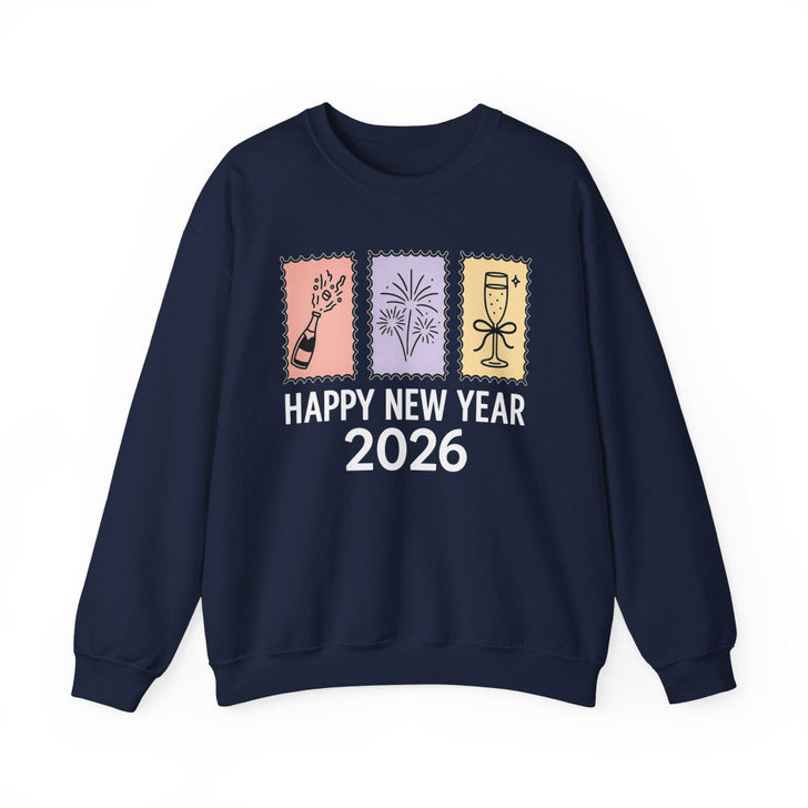 Happy New Year 2026 Shirt, Minimal Icon New Year Tee, Champagne Fireworks Celebration Sweatshirt S-5XL
