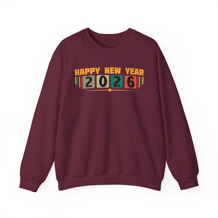 Happy New Year 2026 Shirt, Retro New Year Tee, Color Block 2026 Sweatshirt S-5XL