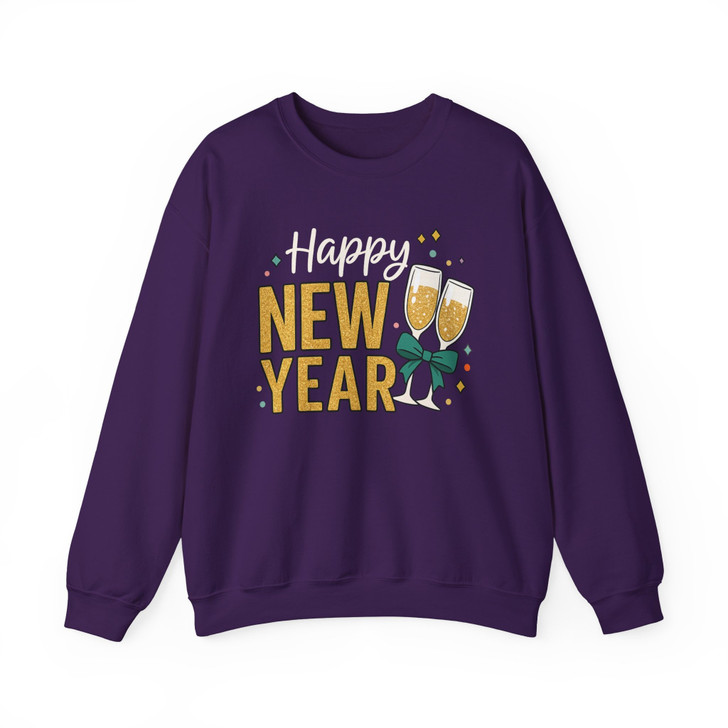 Happy New Year Shirt, Champagne Glass New Year Tee, Glitter NYE Sweatshirt S-5XL