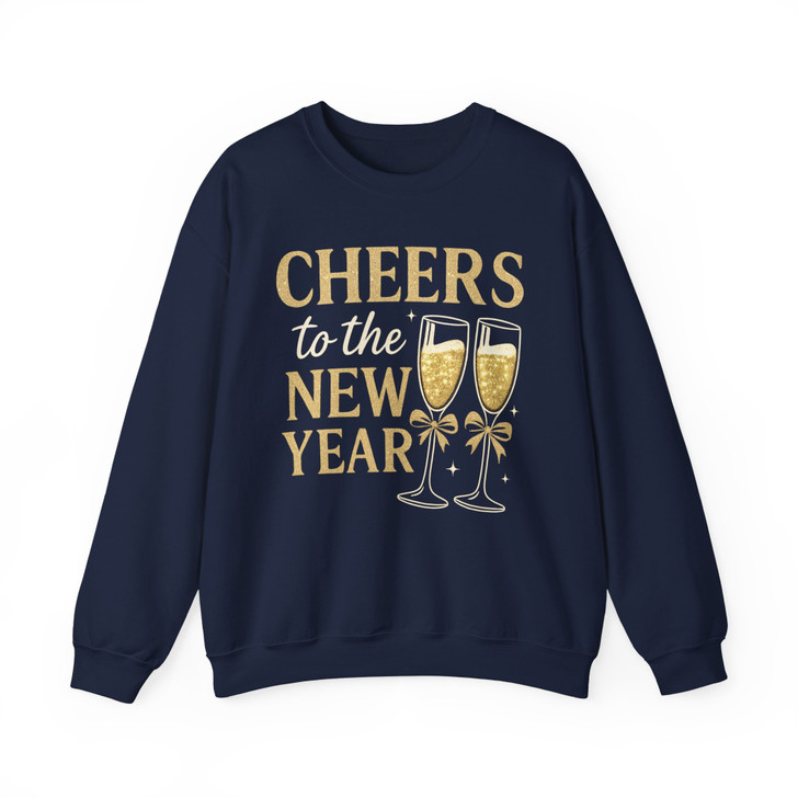 Cheers To The New Year Shirt, Champagne Glass NYE Party Outfit Sweatshirt S-5XL