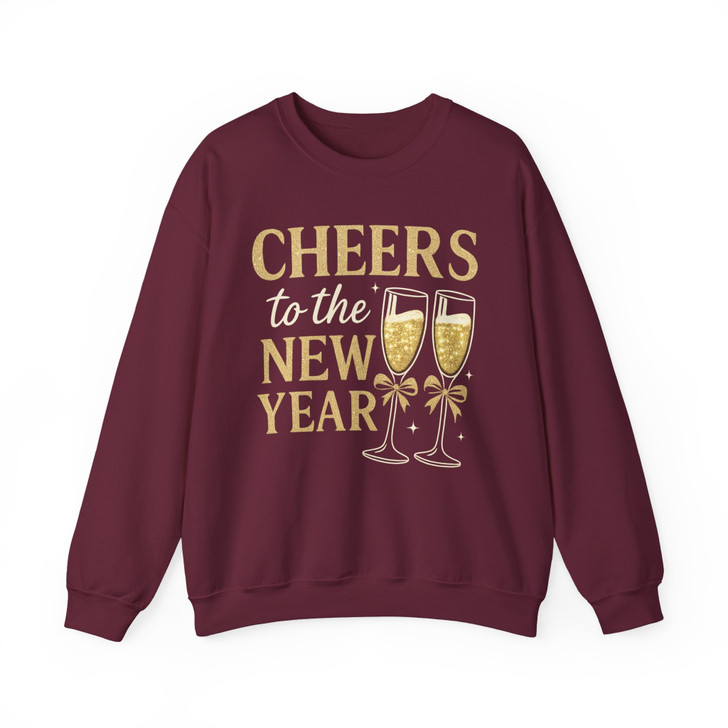 Cheers To The New Year Shirt, Champagne Glass NYE Party Outfit Sweatshirt S-5XL