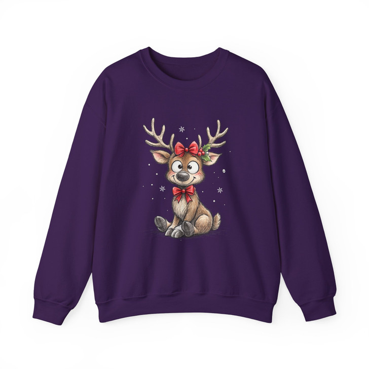 Cute Reindeer Christmas Shirt, Baby Deer Xmas Tee, Adorable Graphic Sweatshirt S-5XL