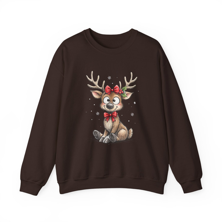 Cute Reindeer Christmas Shirt, Baby Deer Xmas Tee, Adorable Graphic Sweatshirt S-5XL