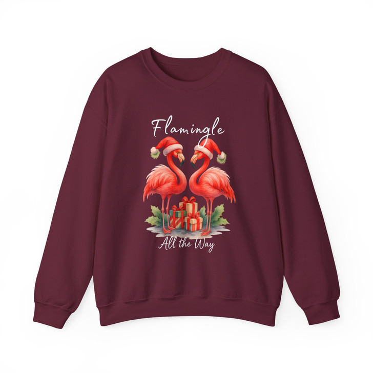 Flamingle All The Way Shirt, Christmas Flamingo Tee, Tropical Xmas Sweatshirt S-5XL