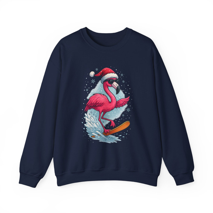 Christmas Flamingo Surf Shirt, Santa Flamingo Sunglasses Tee Sweatshirt S-5XL