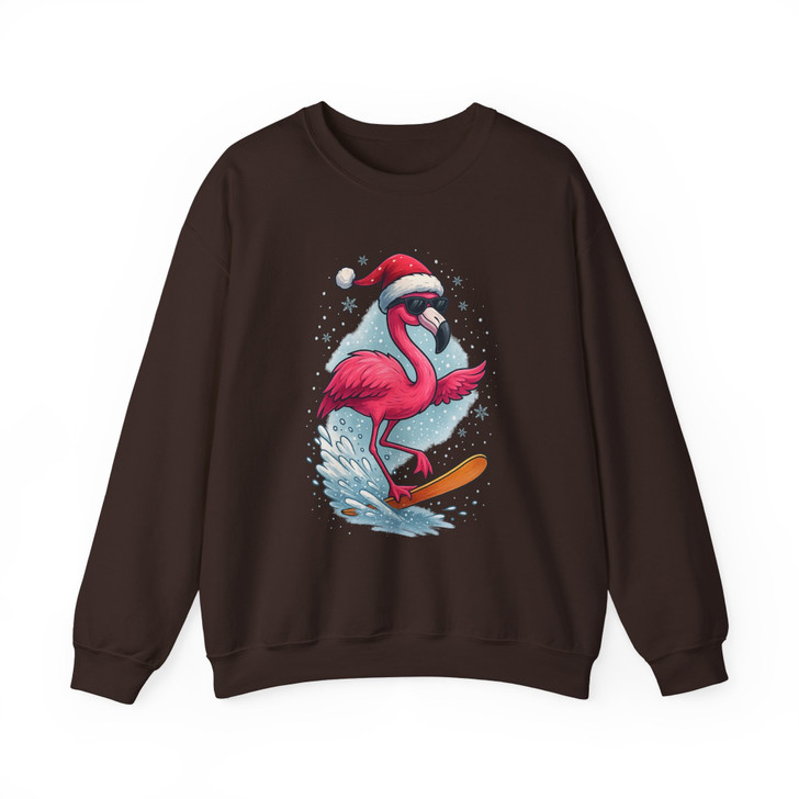 Christmas Flamingo Surf Shirt, Santa Flamingo Sunglasses Tee Sweatshirt S-5XL