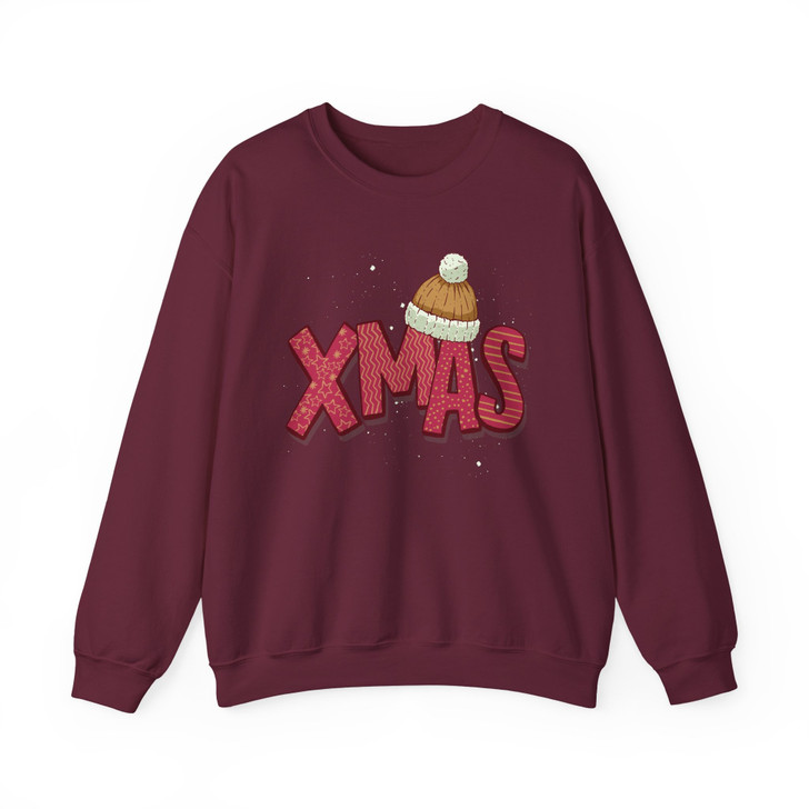 XMAS Shirt, Cute Christmas Letter Winter Beanie Holiday Sweatshirt S-5XL