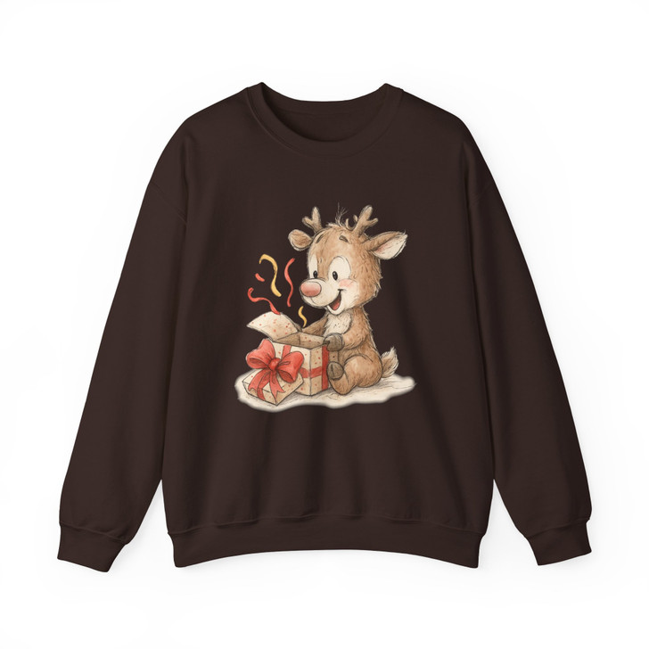 Cute Reindeer Christmas Shirt, Funny Rudolph With Gifts Sweatshirt S-5XL