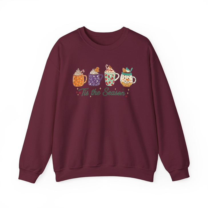 Tis The Season Christmas Shirt, Cute Holiday Mug Cozy Winter Sweatshirt S-5XL