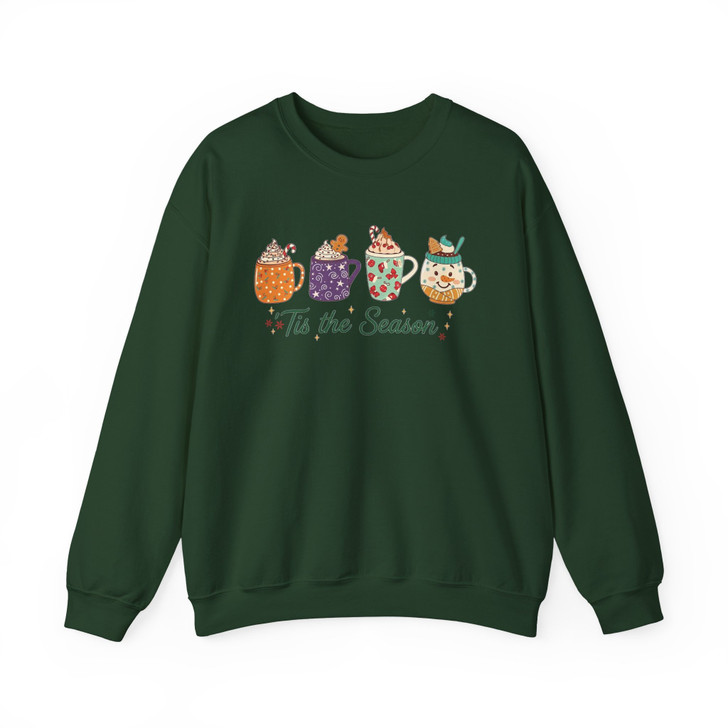 Tis The Season Christmas Shirt, Cute Holiday Mug Cozy Winter Sweatshirt S-5XL