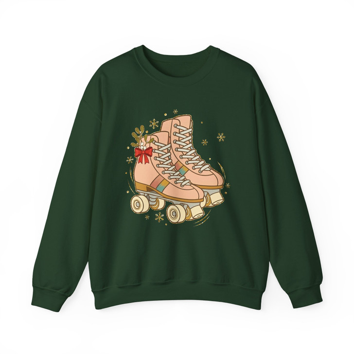 Christmas Roller Skates T-Shirt, Vintage Skating Holiday Graphic Tee, Cute Winter Aesthetic Shirt Sweatshirt S-5XL