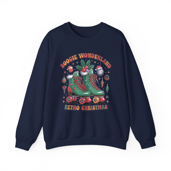 Boogie Wonderland Retro Christmas T-Shirt, Vintage Roller Skate Holiday Graphic Tee, Skating Xmas Gift Sweatshirt S-5XL