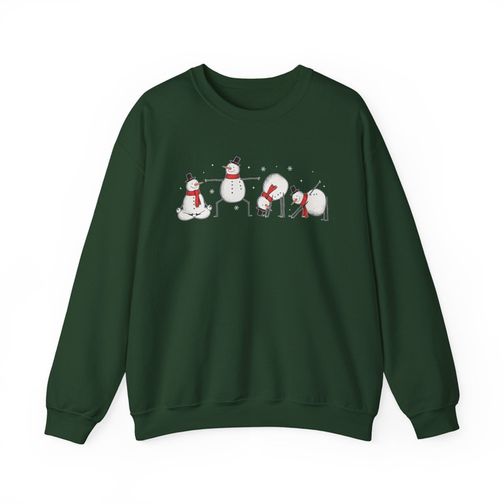 Funny Snowman Yoga Christmas Shirt, Cute Winter Holiday Yoga Tee, Minimalist Festive Design Sweatshirt S-5XL