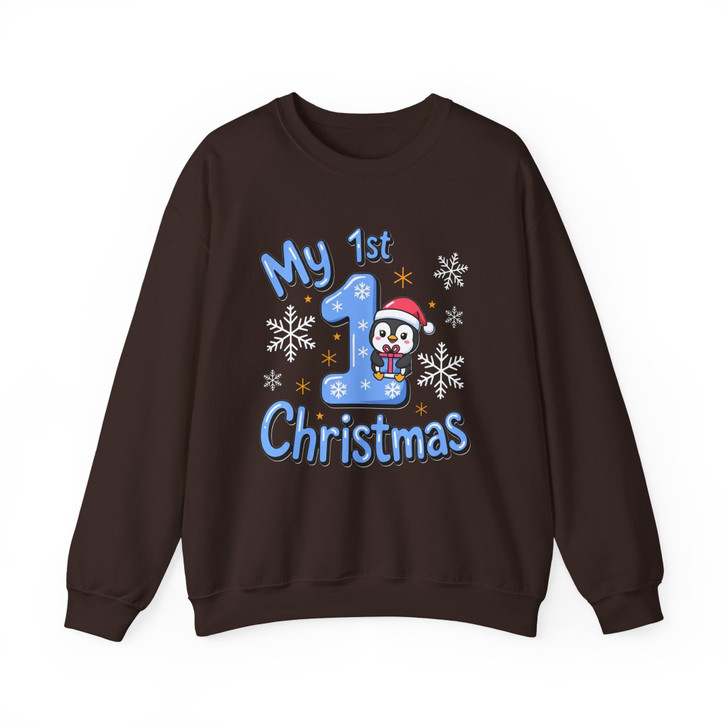 My 1st Christmas Shirt, Baby First Christmas Penguin Tee, Cute Winter Holiday Gift Sweatshirt S-5XL
