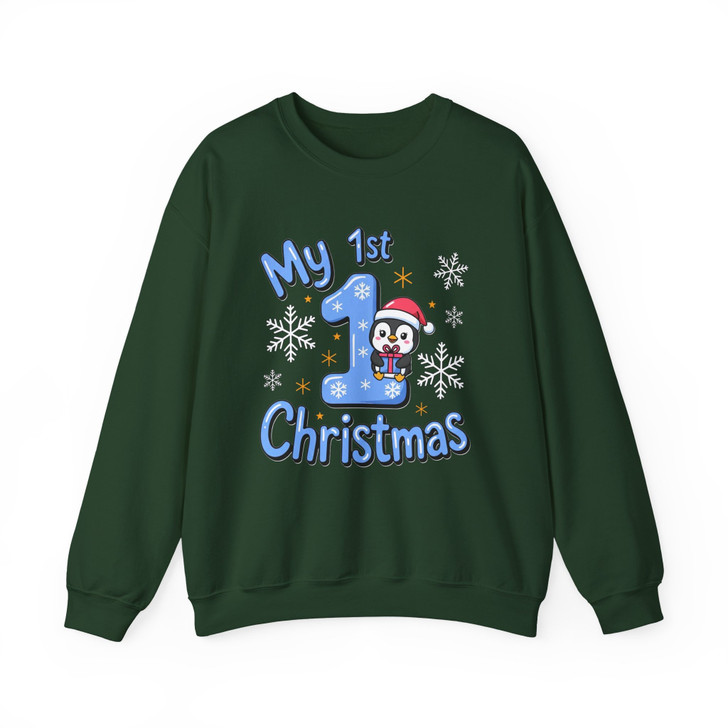 My 1st Christmas Shirt, Baby First Christmas Penguin Tee, Cute Winter Holiday Gift Sweatshirt S-5XL