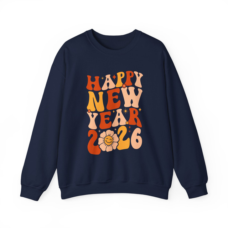 Happy New Year 2026 Shirt, Retro New Year Typography Tee, Colorful Celebration Shirt, Festive Holiday Graphic Tee, Sweatshirt S-5XL