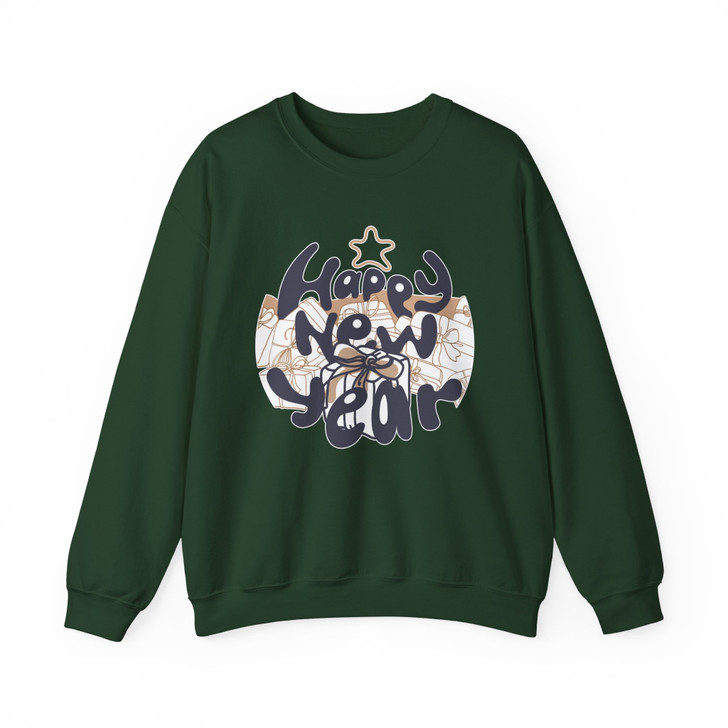 Happy New Year Shirt, Minimal New Year Tee, Gift Box Graphic Shirt, Holiday Celebration T Shirt, Cozy Neutral Sweatshirt S-5XL