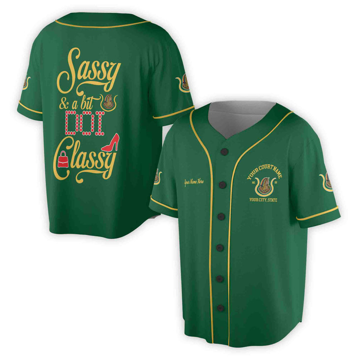 Custom Name Court Name DOI Sassy and Classy Unisex Baseball Jersey S-5XL