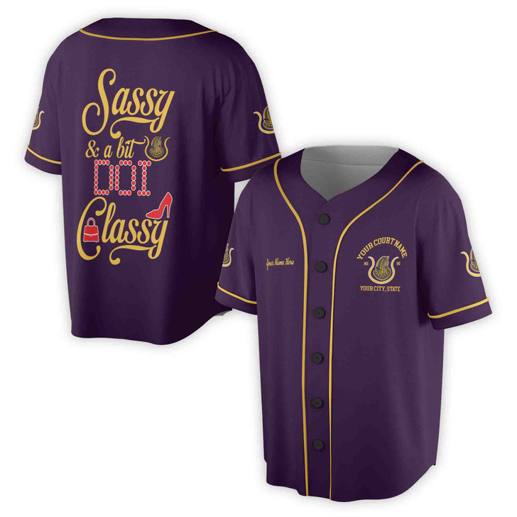 Custom Name Court Name DOI Sassy and Classy Unisex Baseball Jersey S-5XL