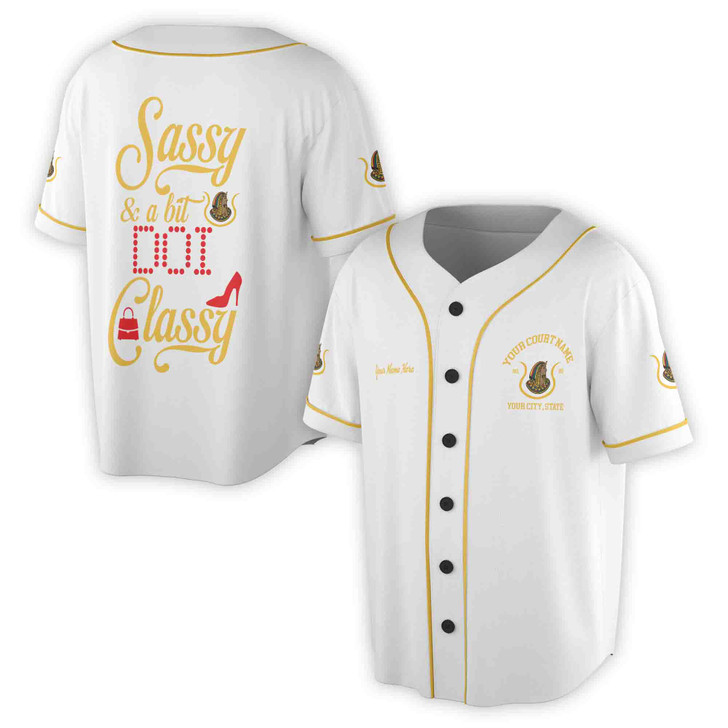 Custom Name Court Name DOI Sassy and Classy Unisex Baseball Jersey S-5XL