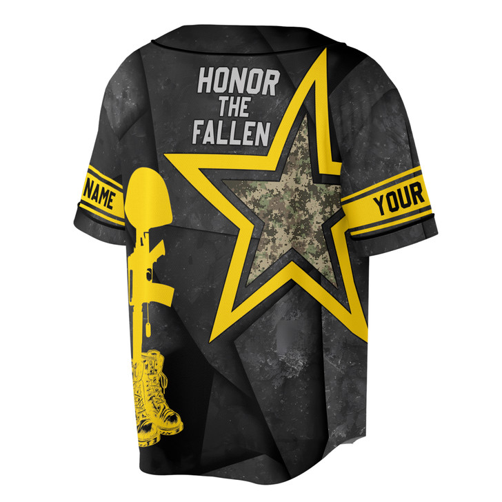 Custom name Veteran of USA Star Pattern Baseball Jersey S-5XL