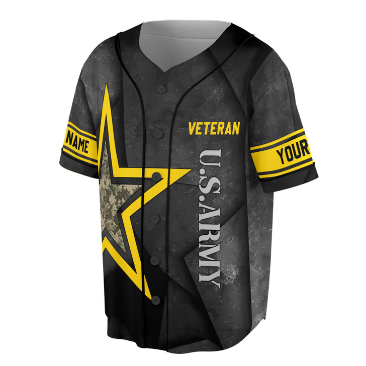 Custom name Veteran of USA Star Pattern Baseball Jersey S-5XL