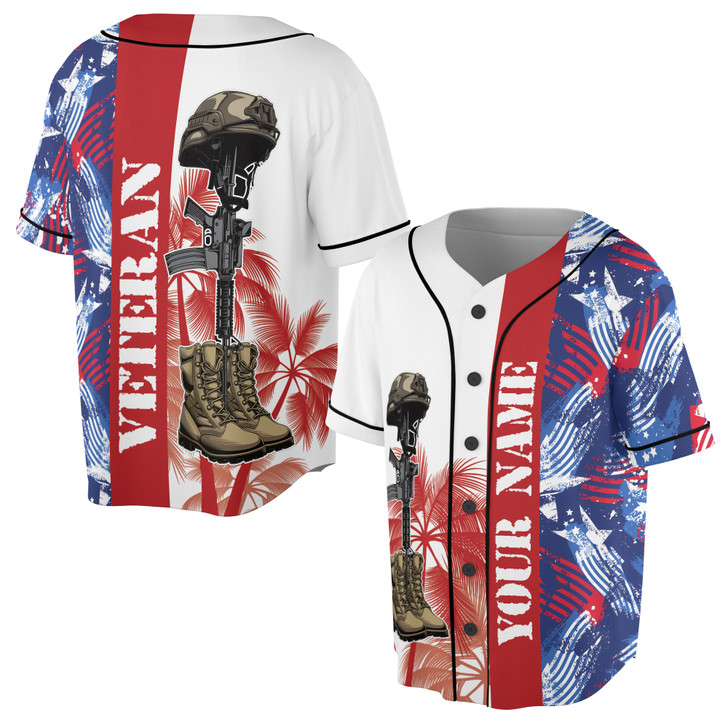 Custom name Proud To be A Veteran of America Baseball Jersey S-5XL