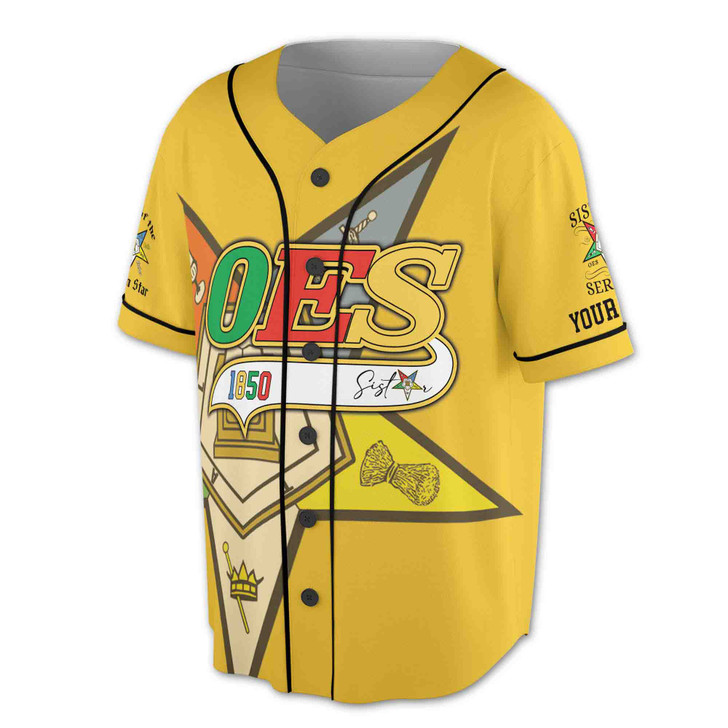 Personalized Multi-color Order of the Eastern Star OES Baseball Jersey S-5XL