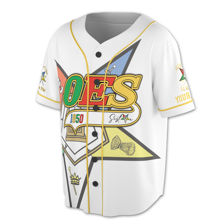 Personalized Multi-color Order of the Eastern Star OES Baseball Jersey S-5XL