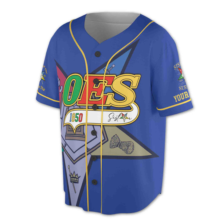 Personalized Multi-color Order of the Eastern Star OES Baseball Jersey S-5XL