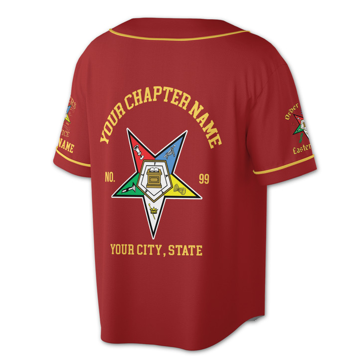Personalized Multi-color Order of the Eastern Star OES Baseball Jersey S-5XL