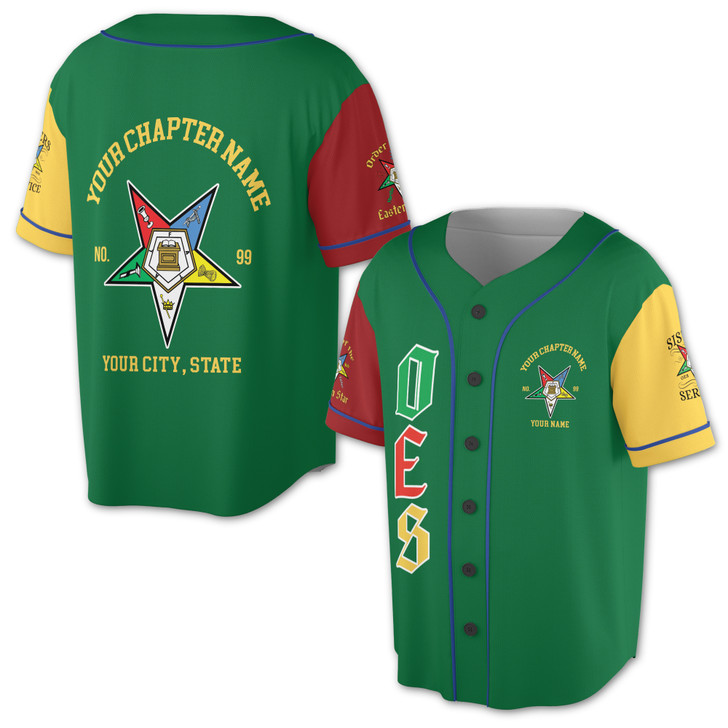 Customize Name OES Sistar Order Of The Eastern Star Unisex Baseball Jersey S-5XL