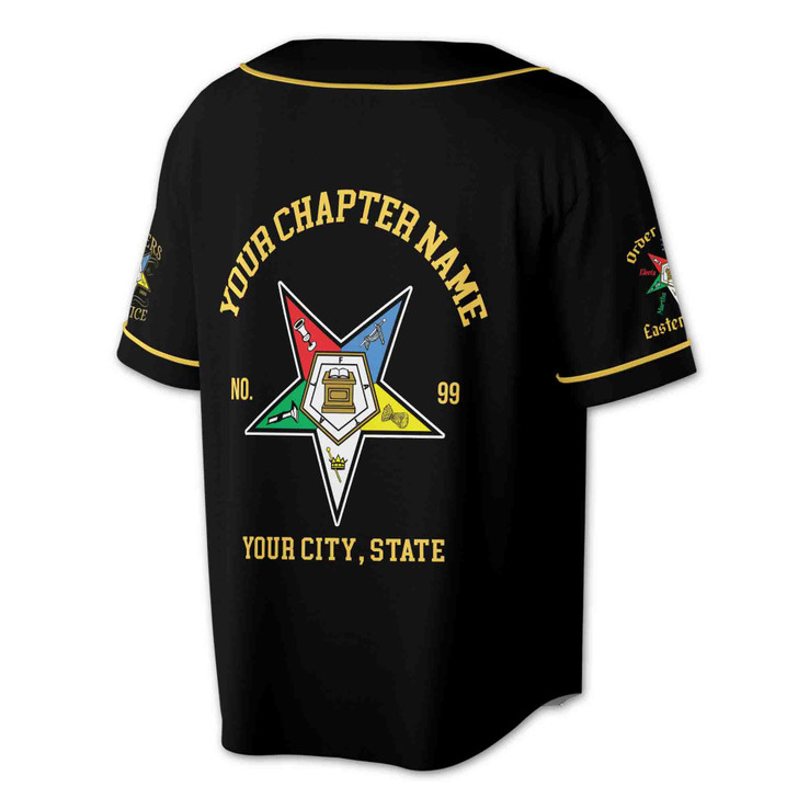 Custom 1850 OES Order Of The Eastern Star Baseball Jersey S-5XL